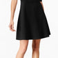 Vestido Monteau Feminino com Decote Recortado e Ajuste Flare, Preto, Tamanho Pequeno P