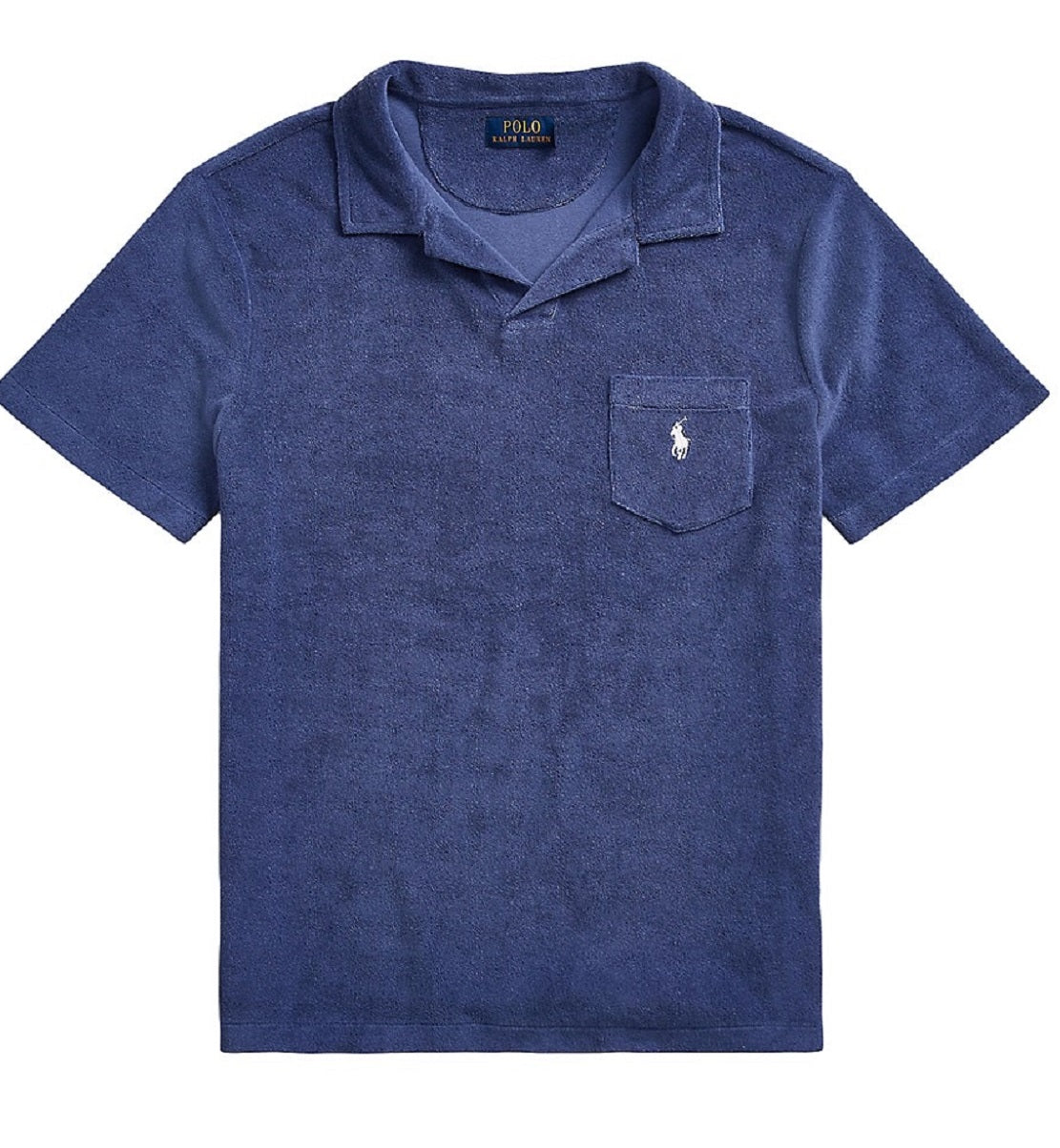 Polo Ralph Lauren Masculino Personalizado Slim Fit Terry Polo Camisa Azul Tamanho GG