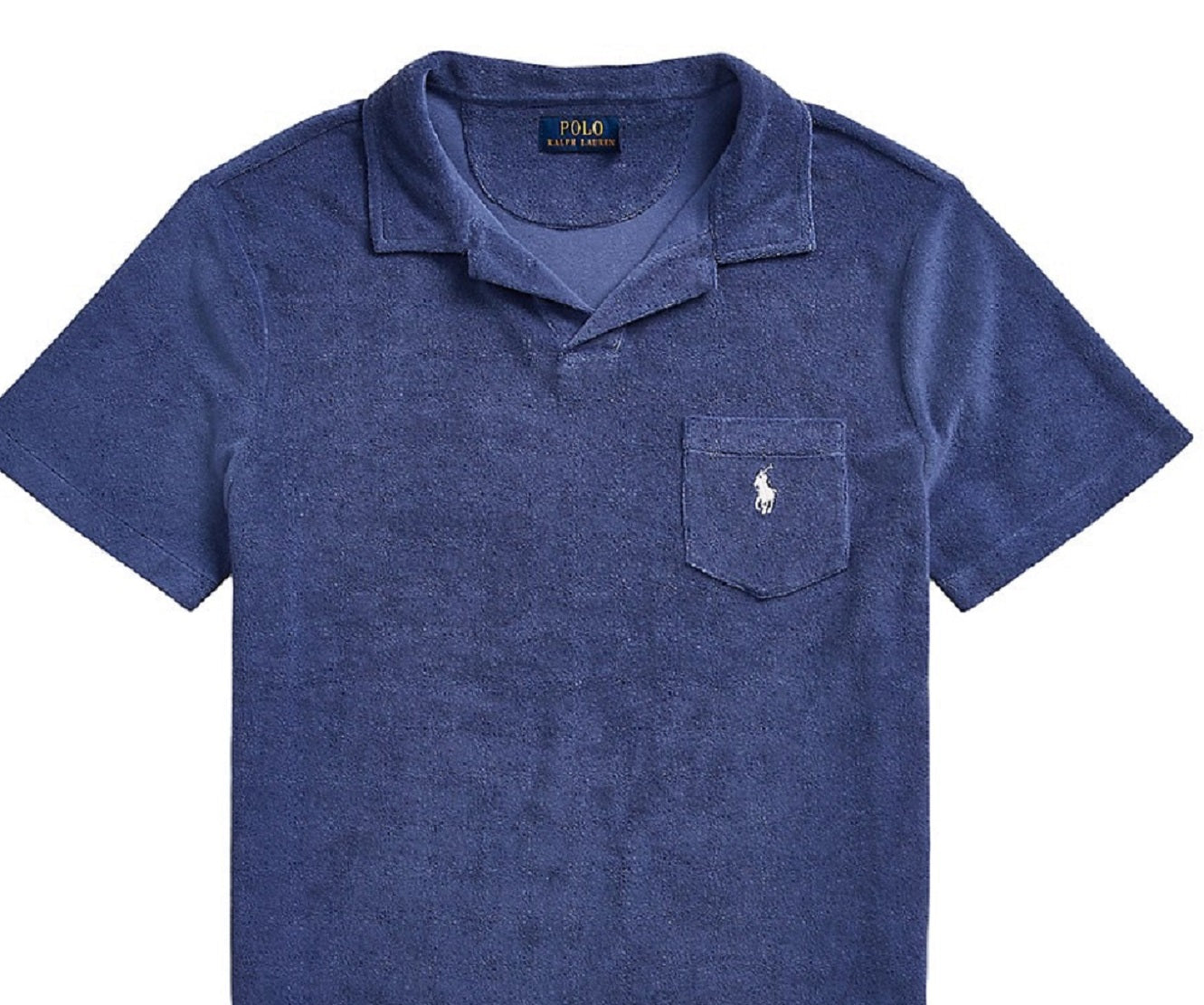Polo Ralph Lauren Masculino Personalizado Slim Fit Terry Polo Camisa Azul Tamanho GG