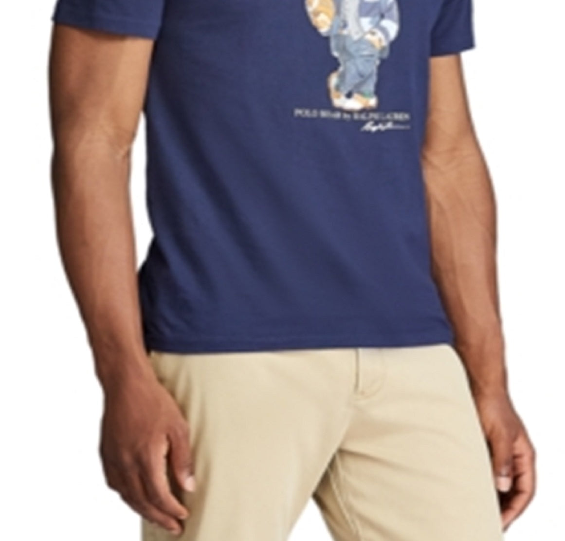 Camiseta Polo Ralph Lauren Masculina Slim Fit Personalizada Polo Bear Azul Tamanho P