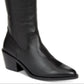 Botas de montaria femininas Dolce Vita Orphie de couro com bico fino, pretas, tamanho 7,5 M