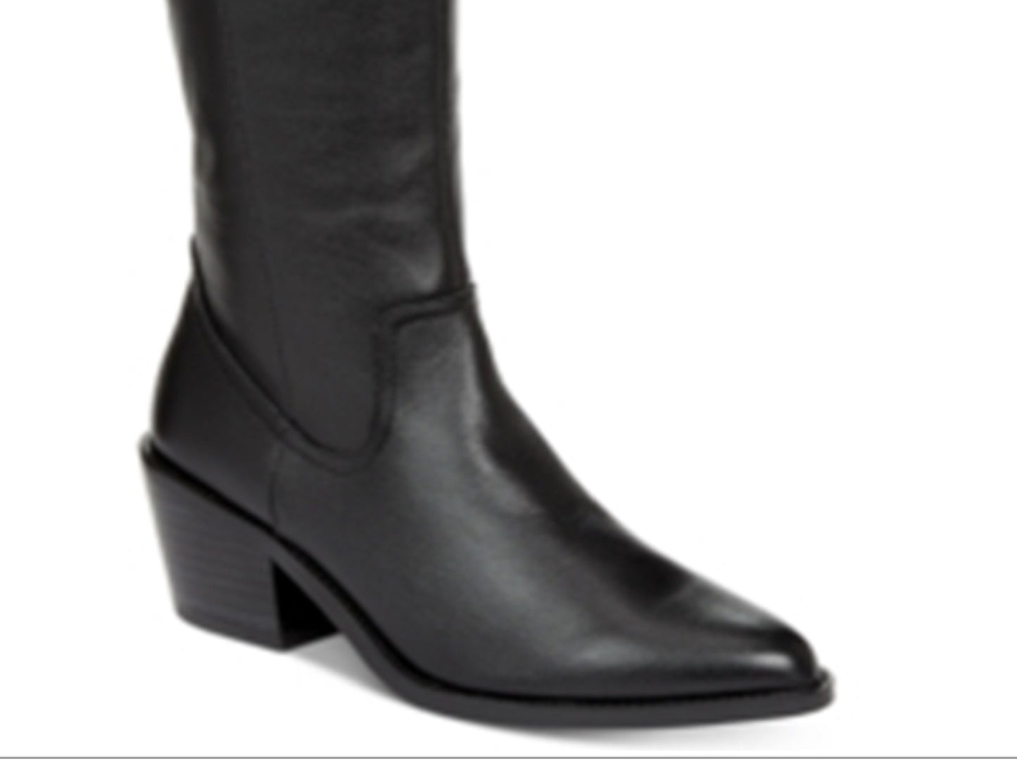 Botas de montaria femininas Dolce Vita Orphie de couro com bico fino, pretas, tamanho 7,5 M
