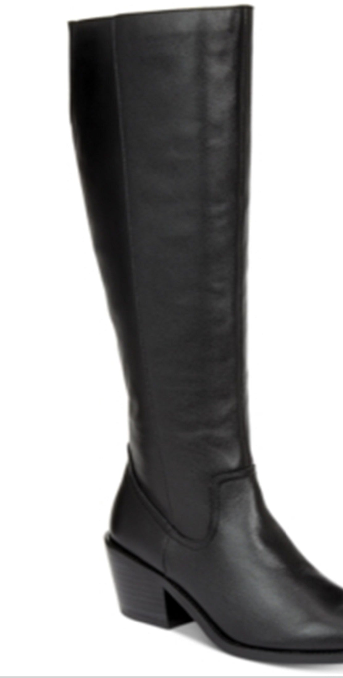 Botas de montaria femininas Dolce Vita Orphie de couro com bico fino, pretas, tamanho 7,5 M