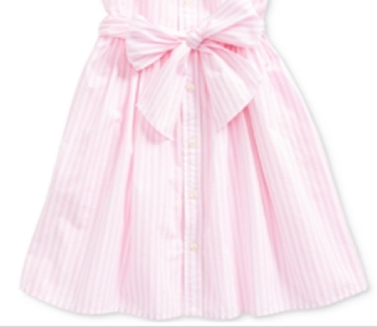 Camisa de algodão listrada Polo Ralph Lauren Big Girl, rosa, tamanho 16