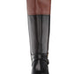 Botas de montaria femininas Bandolino Jimani de couro até o joelho, pretas, tamanho 9,5 M