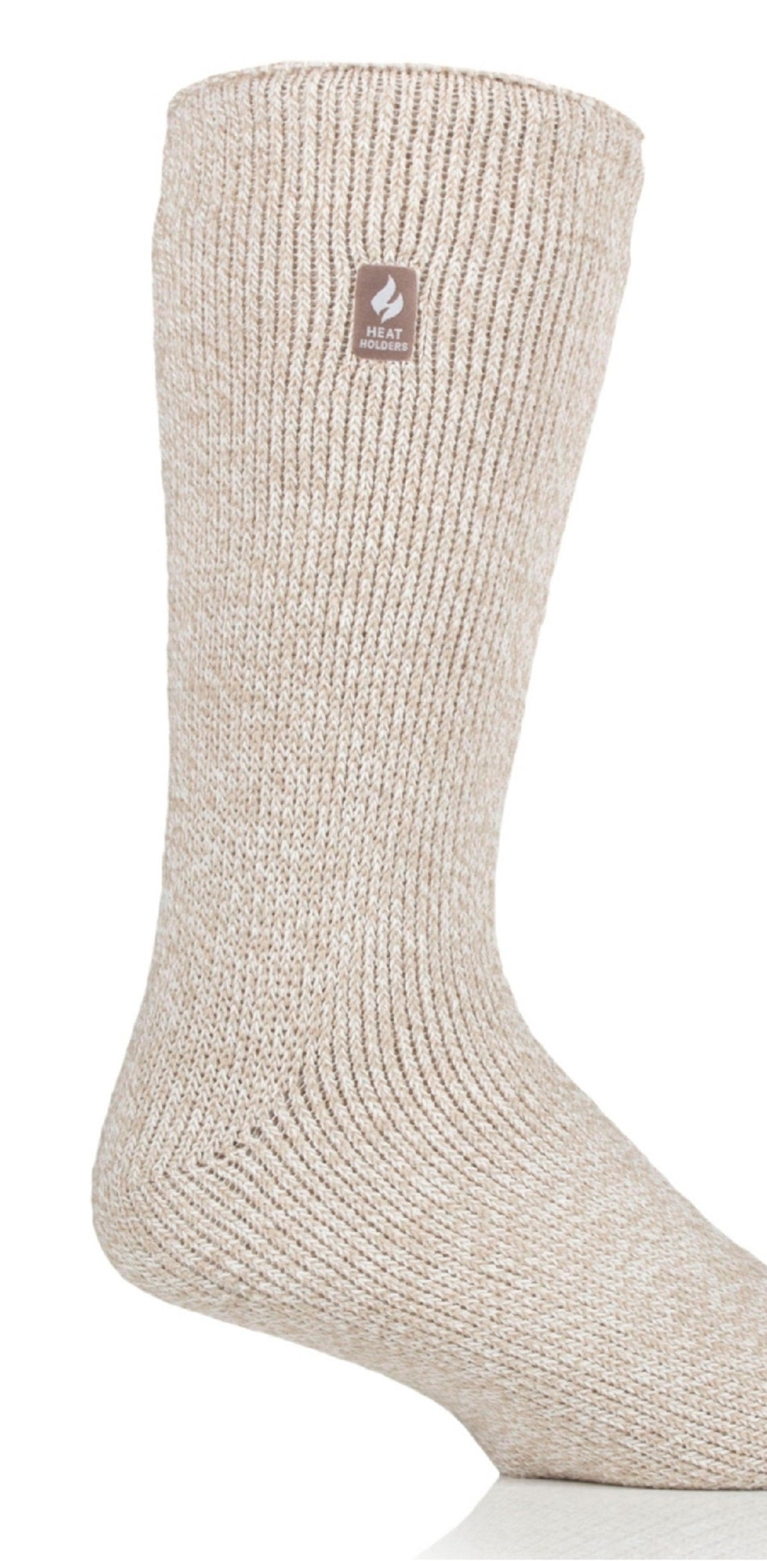 Meia masculina Heat Holders Dunnock Twist Crew, branca, tamanho 7-12