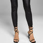 E agora esta calça jeans skinny feminina com bainha desfiada e revestida, preta, tamanho 27