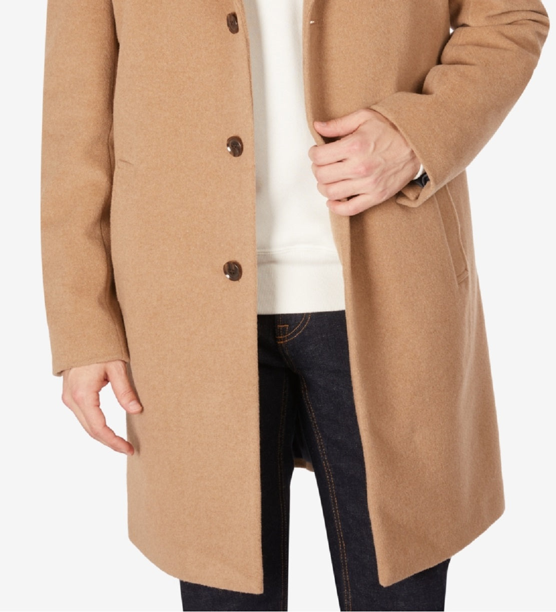Sobretudo Tommy Hilfiger Addison Wool Blend Trim Fit Masculino Marrom Tamanho 36