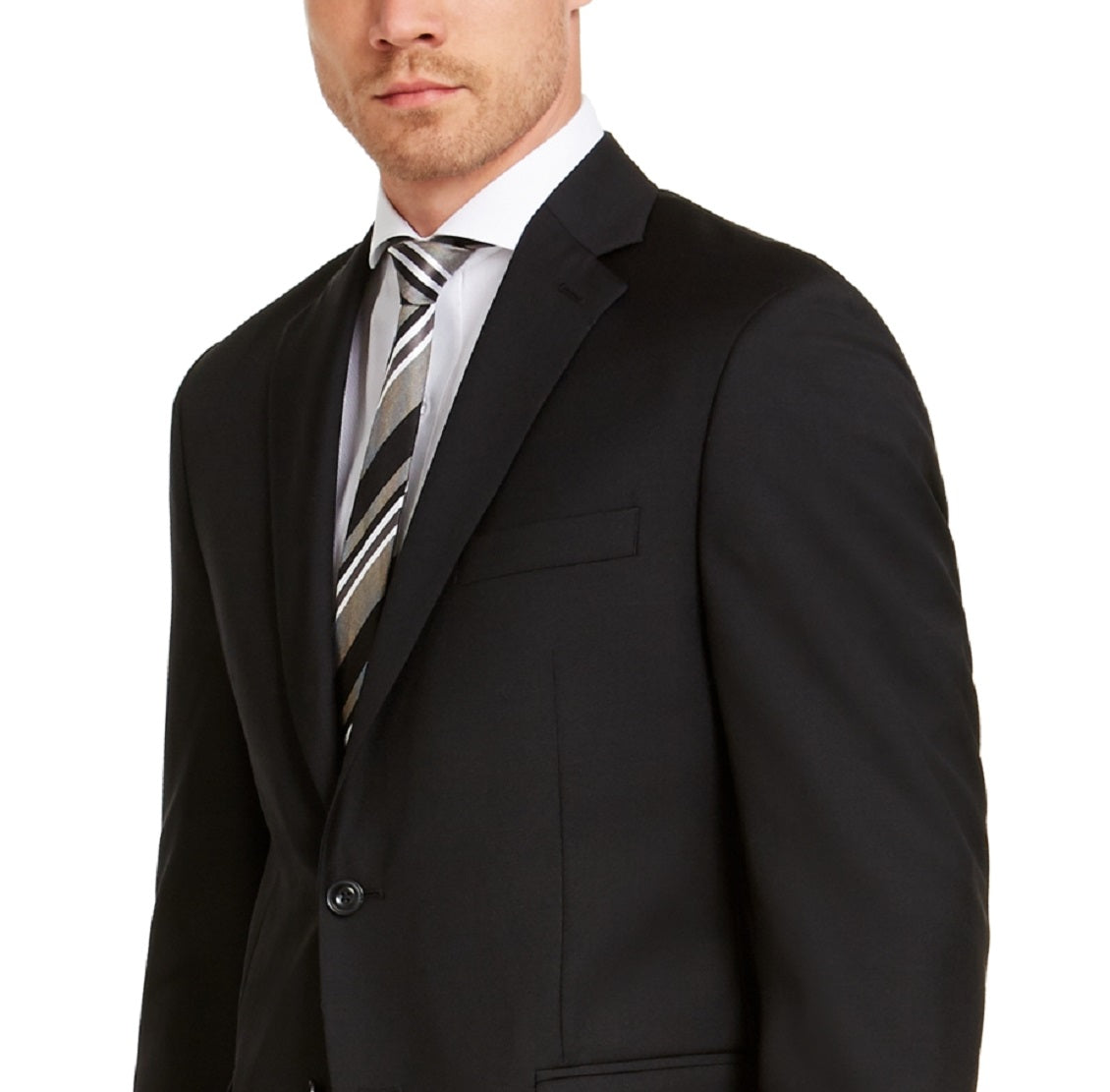 Jaqueta elástica masculina Michael Kors Modern Fit Airsoft, preta, tamanho 50