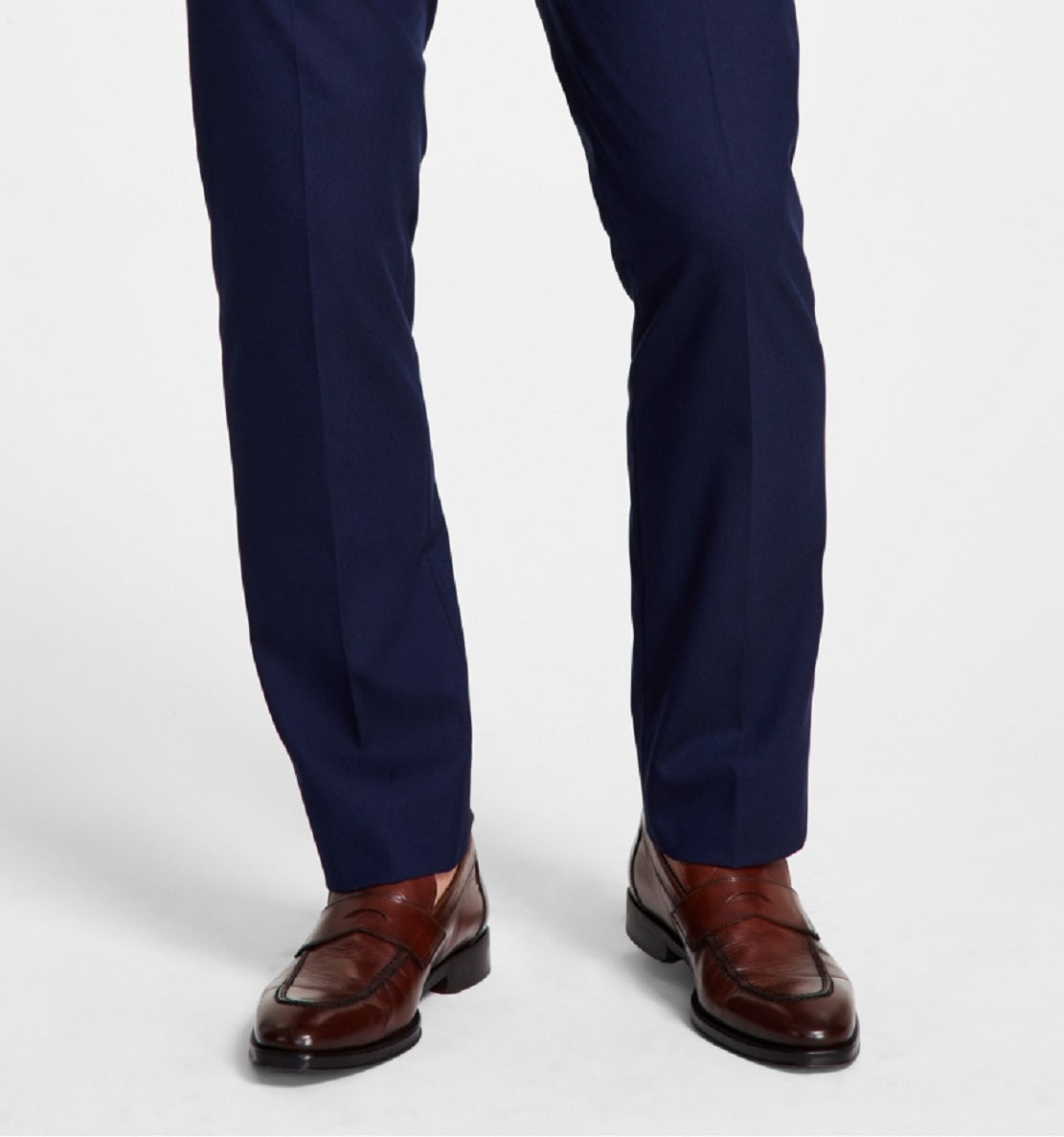 Calça de terno Alfani masculina slim fit elástica sólida azul tamanho 33x30