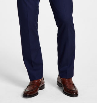 Calça de terno Alfani masculina slim fit elástica sólida azul tamanho 33x30