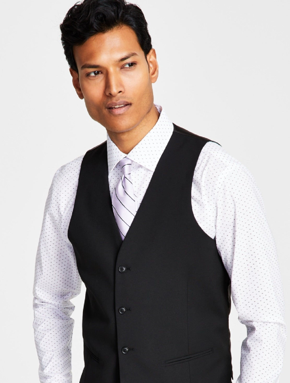 Colete Alfani Masculino Slim Fit Stretch Solid Preto Tamanho Grande