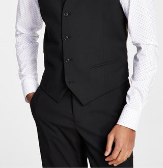 Colete Alfani Masculino Slim Fit Stretch Solid Preto Tamanho Grande
