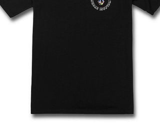 Camiseta gráfica Volcom Star Shields masculina, preta, tamanho pequeno