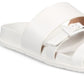 Sandálias de couro femininas Aqua College Sloan com bico aberto, casuais, tamanho 7,5 M, brancas