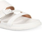 Sandálias de couro femininas Aqua College Sloan com bico aberto, casuais, tamanho 7,5 M, brancas