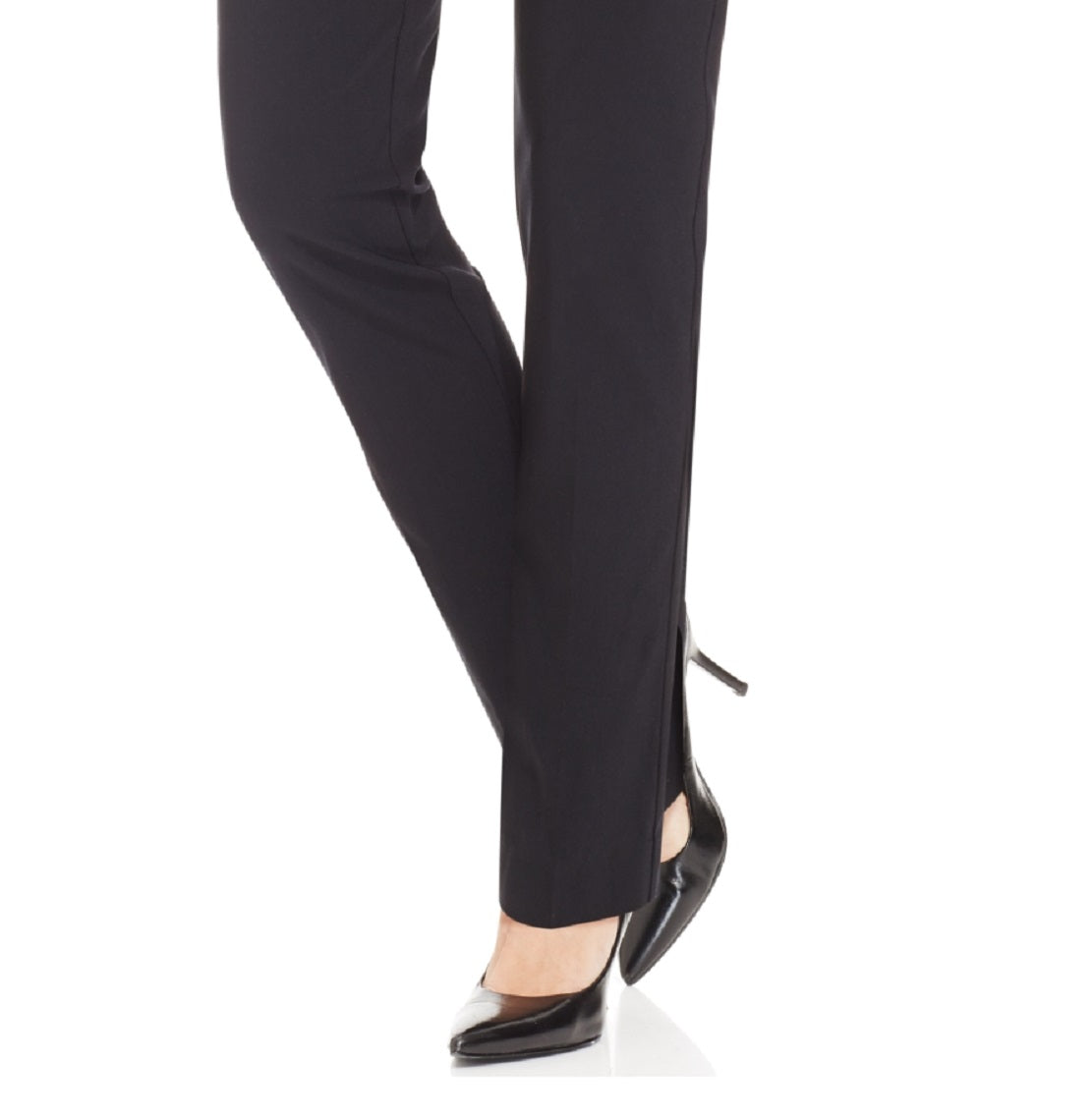 Calça feminina com controle de barriga e tachas JM Collection, preta, tamanho pequeno