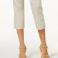 Calça capri feminina com detalhes em renda JM Collection, marrom, tamanho extragrande