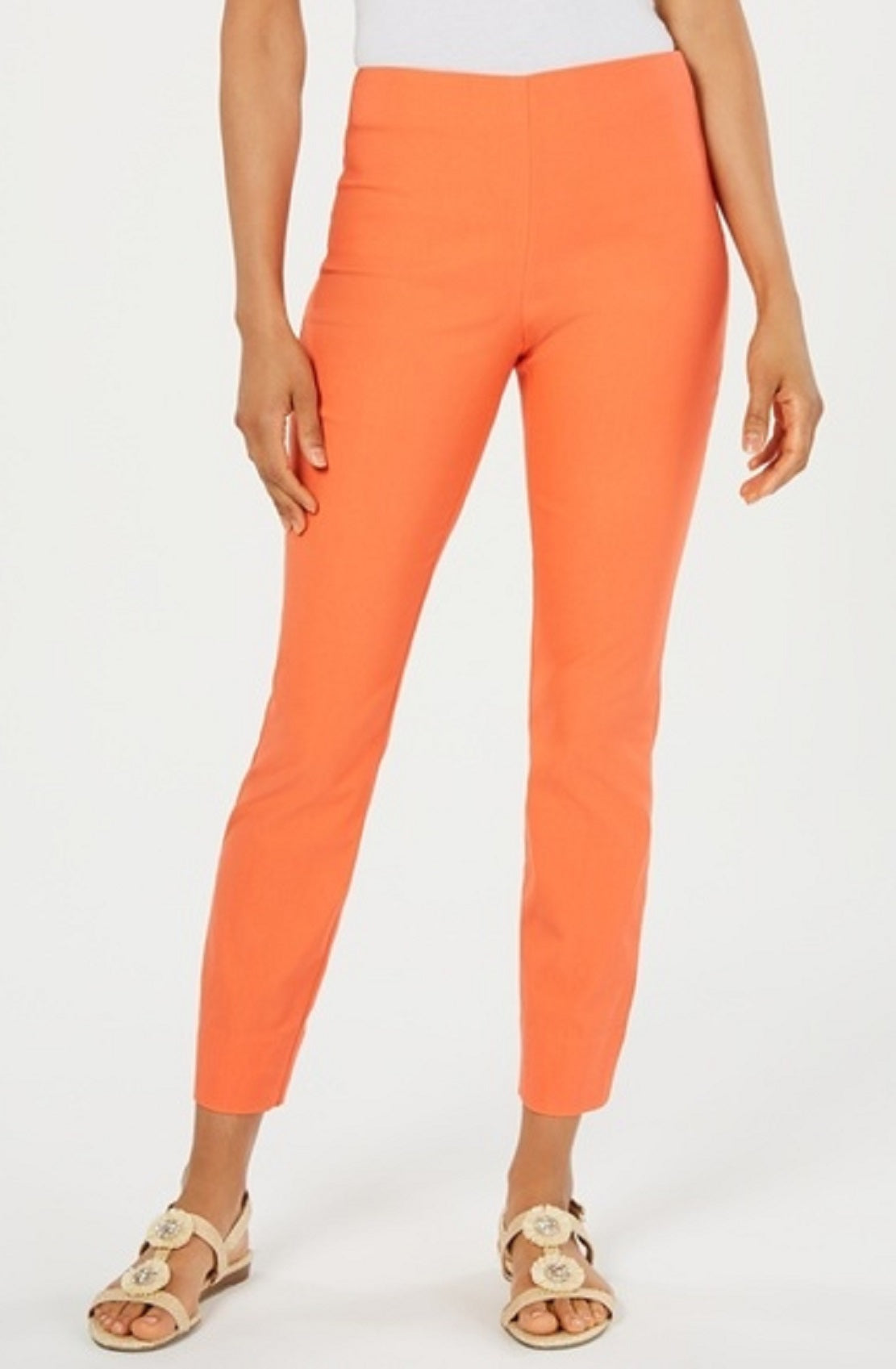 Calça skinny com controle de barriga feminina Charter Club, laranja, tamanho 12
