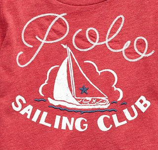 Camiseta Polo Ralph Lauren Infantil Sailing Club Algodão Jersey Vermelha Tamanho 2T