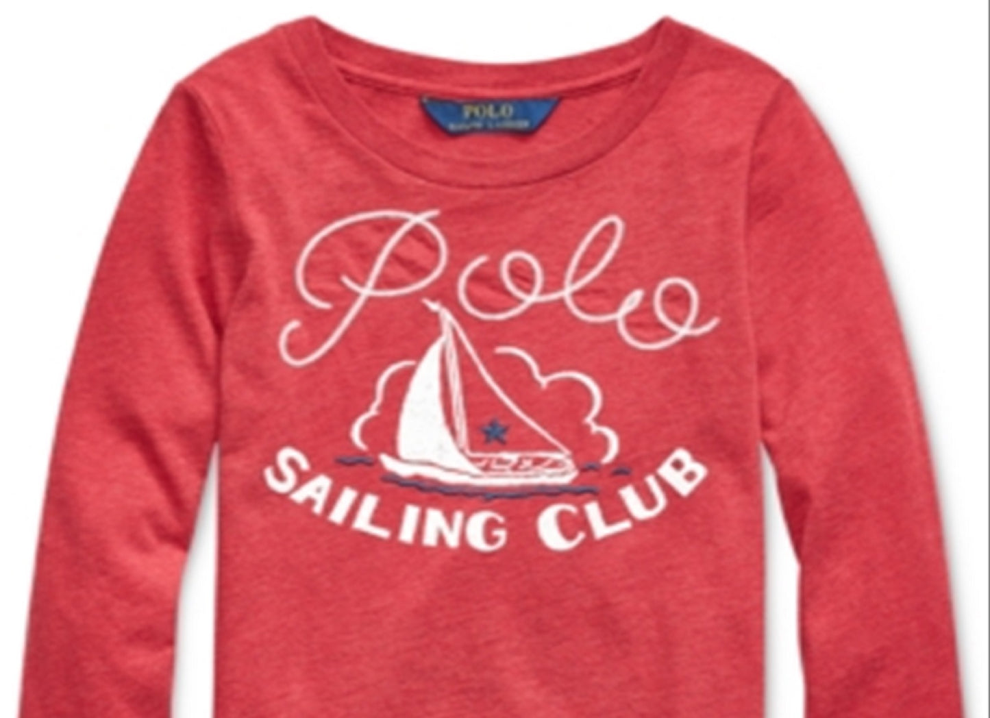 Camiseta Polo Ralph Lauren Infantil Sailing Club Algodão Jersey Vermelha Tamanho 3T