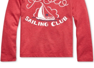 Camiseta Polo Ralph Lauren Infantil Sailing Club Algodão Jersey Vermelha Tamanho 3T