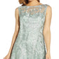 Vestido de coquetel bordado feminino Adrianna Papell, azul, tamanho 6
