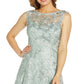 Vestido de coquetel bordado feminino Adrianna Papell, azul, tamanho 14