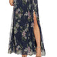 Vestido plissado estampado feminino Adrianna Papell, azul, tamanho 4