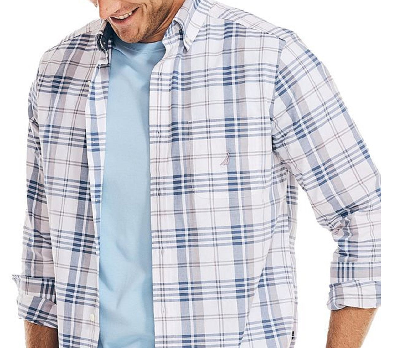 Camisa Oxford Masculina Nautica Classic Fit Branca Tamanho Grande