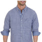 Camisa masculina Nautica Classic Fit, manga comprida, xadrez xadrez, azul, tamanho extragrande