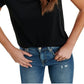 Camiseta Abbie Crewneck Algodão Misturado Feminina Splendid Preta Tamanho P