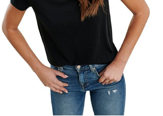 Camiseta Abbie Crewneck Algodão Misturado Feminina Splendid Preta Tamanho P