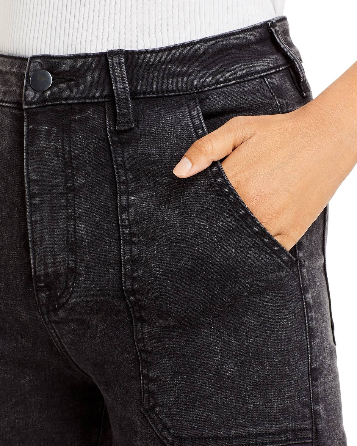 Calça jeans feminina Aqua Jackie Jogger cinza tamanho 28