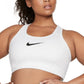 Sutiã esportivo Nike Plus Dri Fit Support feminino, branco, tamanho extragrande
