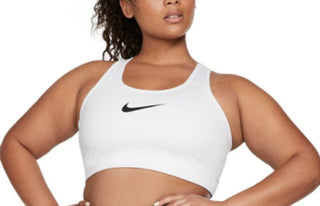 Sutiã esportivo Nike Plus Dri Fit Support feminino, branco, tamanho extragrande