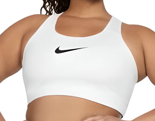 Sutiã esportivo Nike Dri Fit de suporte médio feminino, branco, tamanho 2X