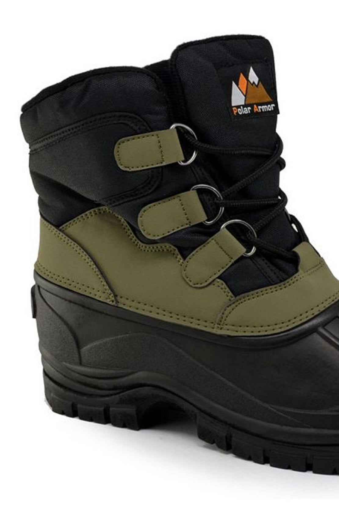 Botas de neve masculinas Polar Armor All Weather, verdes, tamanho 8 M