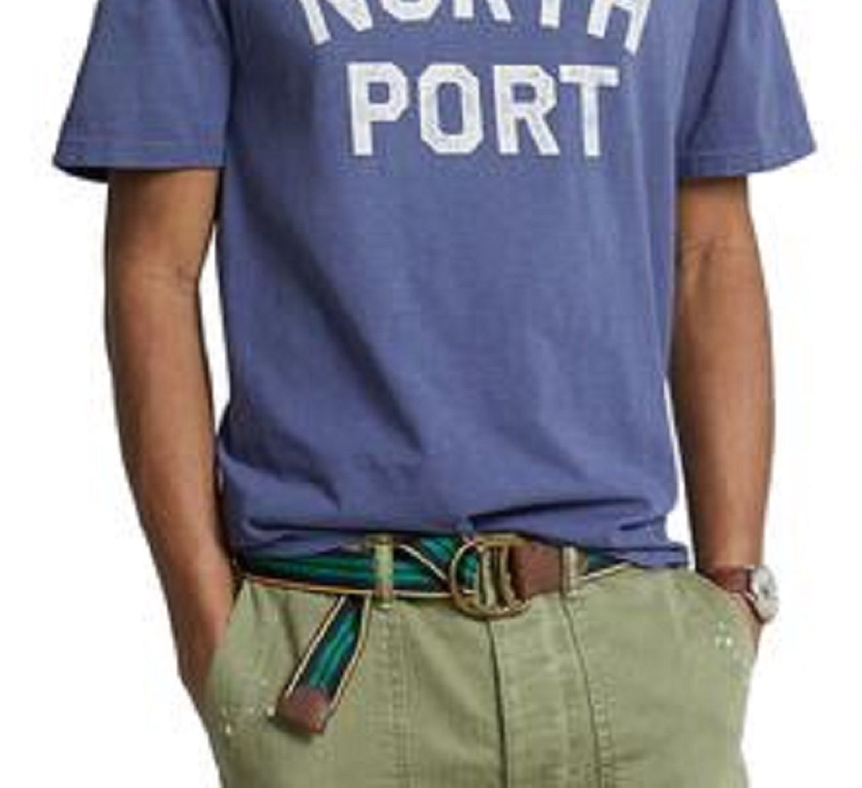 Camiseta Polo Ralph Lauren Masculina Classic Fit Jersey Estampada Azul Tamanho XX-G