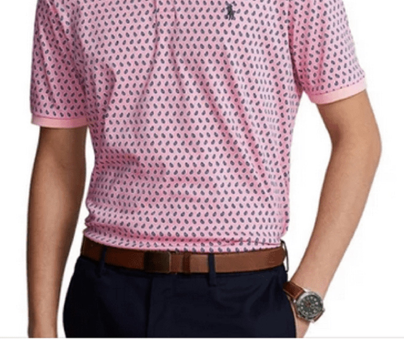 Camisa polo masculina Polo Ralph Lauren Classic Fit de algodão macio, rosa, tamanho extragrande