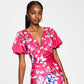 Vestido GUESS Feminino com Decote Profundo e Manga Bufante, Rosa, Tamanho 2