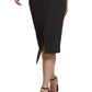 Vestido justo de crepe GUESS feminino com frente torcida e bainha preta, tamanho extragrande