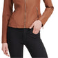 Jaqueta de couro sintético feminina GUESS, marrom, tamanho médio