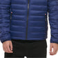 Jaqueta acolchoada com capuz e blocos de cores Tommy Hilfiger masculina, tamanho grande, azul