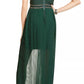 Vestido de bandagem alto e baixo com contas Marciano feminino, verde, tamanho pequeno