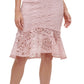 Vestido de renda com bainha franzida GUESS feminino, rosa, tamanho 8