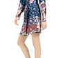 Vestido envelope feminino Nanette Lepore com estampa floral de seda, preto, tamanho 12
