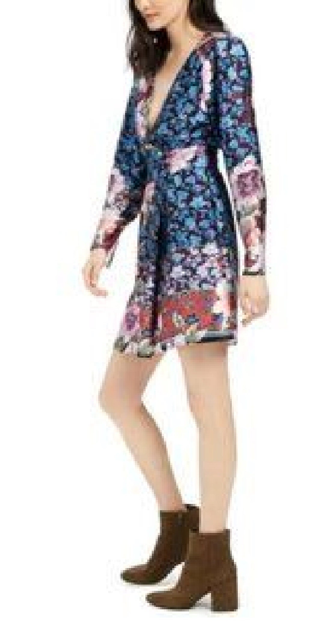 Vestido envelope feminino Nanette Lepore com estampa floral de seda, preto, tamanho 12
