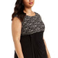 Vestido tubinho de renda com lantejoulas plus size feminino conectado, preto, tamanho 16W