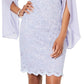 Vestido de renda com lantejoulas e mangas esvoaçantes feminino conectado, roxo, tamanho 10